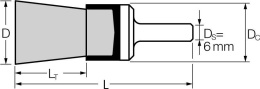 Szczotka - pędzelek trzpieniowy pleciony PBG 3028/6 ST 0,50; 43209002 PFERD; Komplet 10 szt.