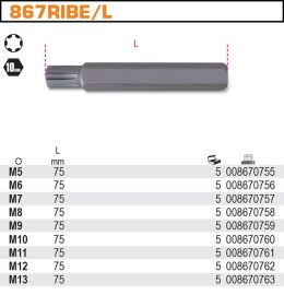 Końcówka wkrętakowa długa profil RIBE 8 867RIBE/L8 Beta