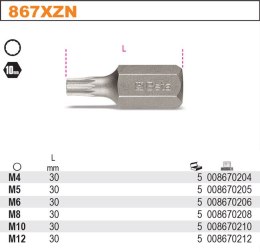 Końcówka wkrętakowa z zabierakiem 10mm profil XZN 867XZN/10 Beta