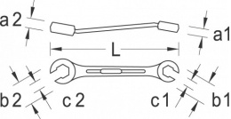 Klucz oczkowy dwustronny, otwarty, Profil-UD 14x17 mm - 6057510 Gedore