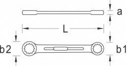 Klucz oczkowy dwustronny prosty, Profil-UD, 13x15 mm 6054170 GEDORE