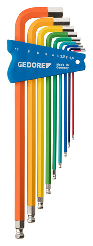 Zestaw kluczy trzpieniowych kolorowych 1,5-10m, 9-częściowy - 3297470 Gedore